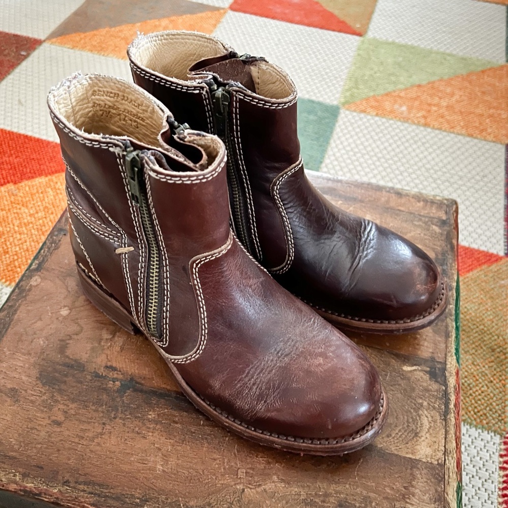BED STU Eiffel Teak Double Zip Ankle Boot 7.5